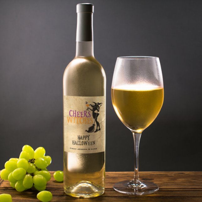 Étiquette de vin personnalisé Cheers sorcières Hal (Créateur téléchargé)