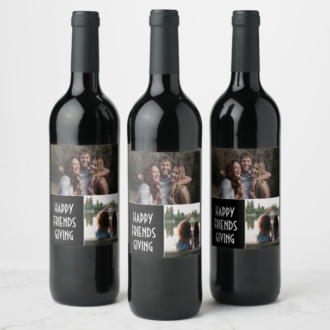 Étiquette de vin personnalisé Friendsgiving (Bouteilles)