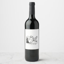 Étiquette de vin personnalisé pour M. et Mme