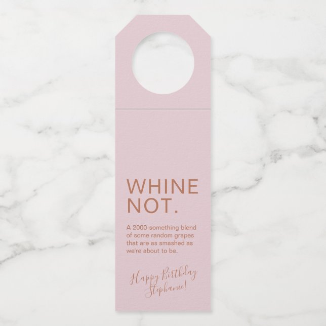 Étiquette de vin personnalisée Rose Gold Rose Fête (Devant)