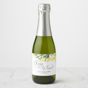 Étiquette de vin pétillant Fête des mariées citron
