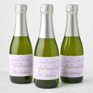 Étiquette de vin pétillant Mariage Lavande Aquarel