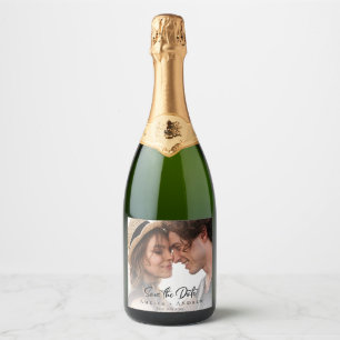 Étiquette de vin pétillant pour faire-part de mari