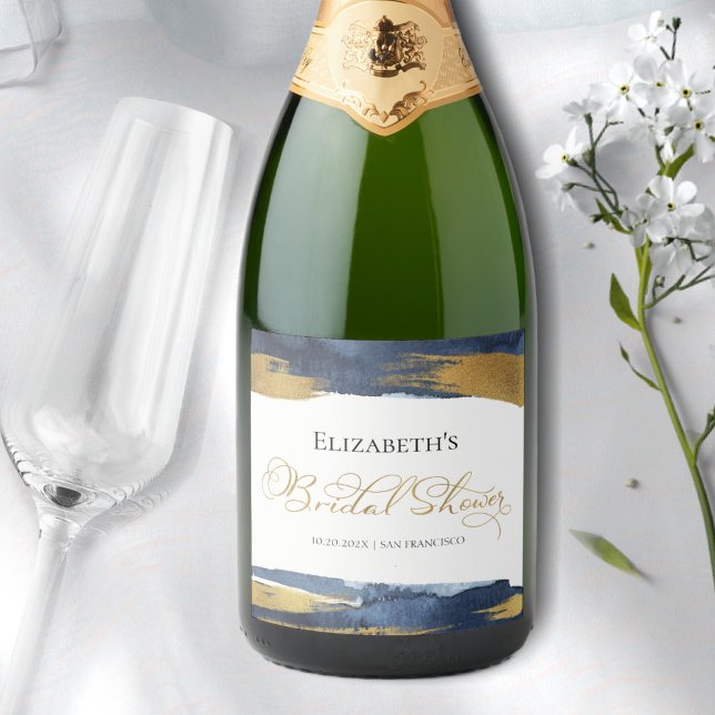 Étiquette de vin pour Baby Shower | Aquarelle Abst (Créateur téléchargé)