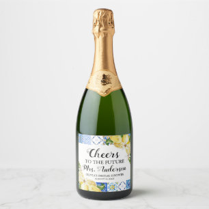 étiquette de vin pour la fête prénuptiale de Mme F