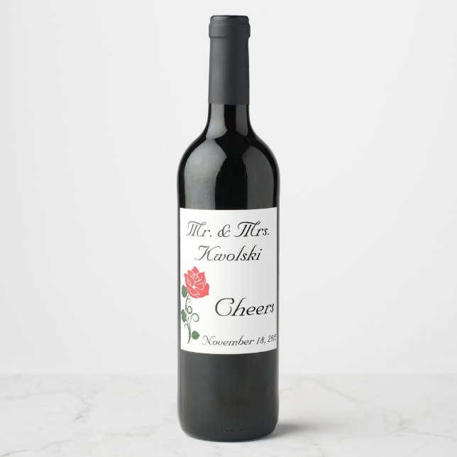 Étiquette de vin Red Rose (Devant)