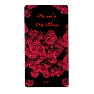 Étiquette de vin Red Roses