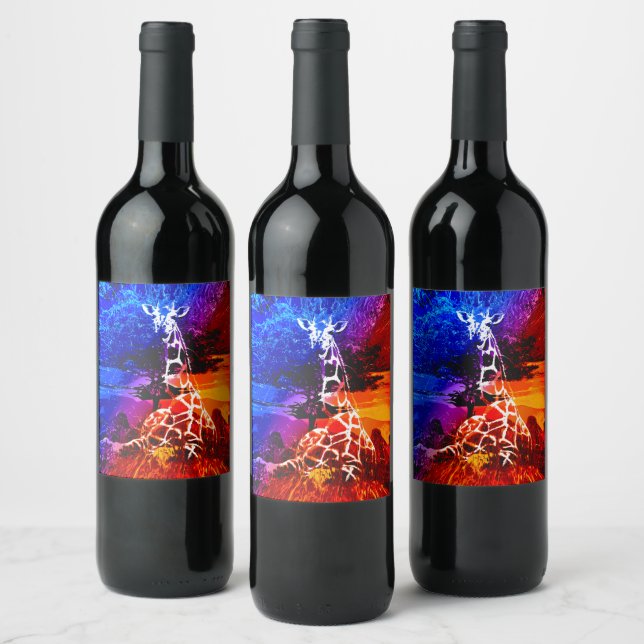 Étiquette de vin Safari Giraffe Dream (Bouteilles)