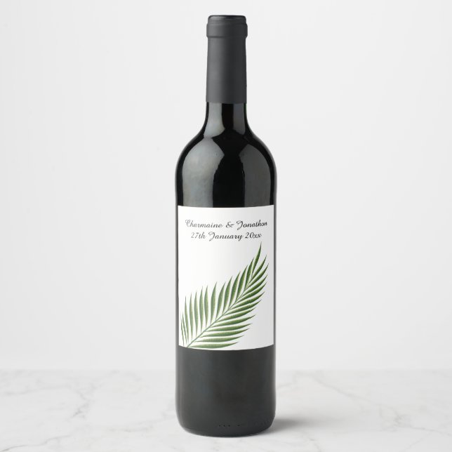 ÉTIQUETTE DE VIN VERT FERN PERSONNALISABLE (Devant)