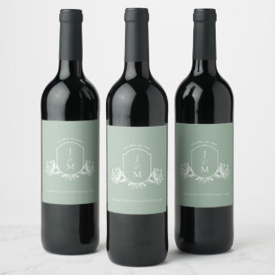 Étiquette de vin vintage Botanographie Monogram Cr