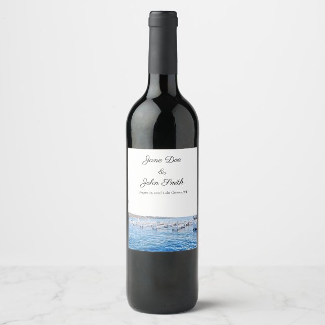Étiquette de vin Wisconsin du Lac Léman (Devant)