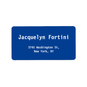 Étiquette Deep Blue Plain Elegant Modern Minimalist Simple