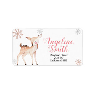 Étiquette Deer Winter Snowflakes ONE derland Anniversaire Ad