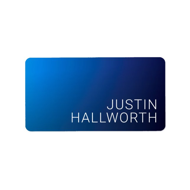 Étiquette Dégradé bleu foncé moderne et texte modifiable min (Devant)