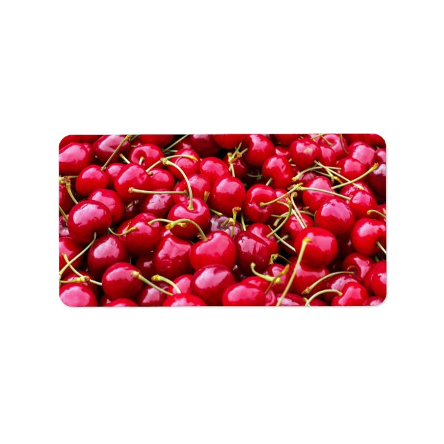 Étiquette Délicieux fruits cerises rouges fruits motif alime (Devant)