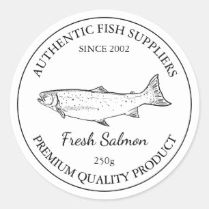 Étiquette d'emballage de poisson Saumon frais