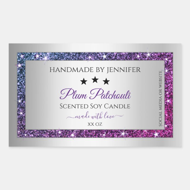 Étiquette d'emballage de produit Pink Purple Parti (Devant)