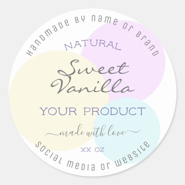 Étiquette d'emballage de produits d'aquarelle clas (Devant)