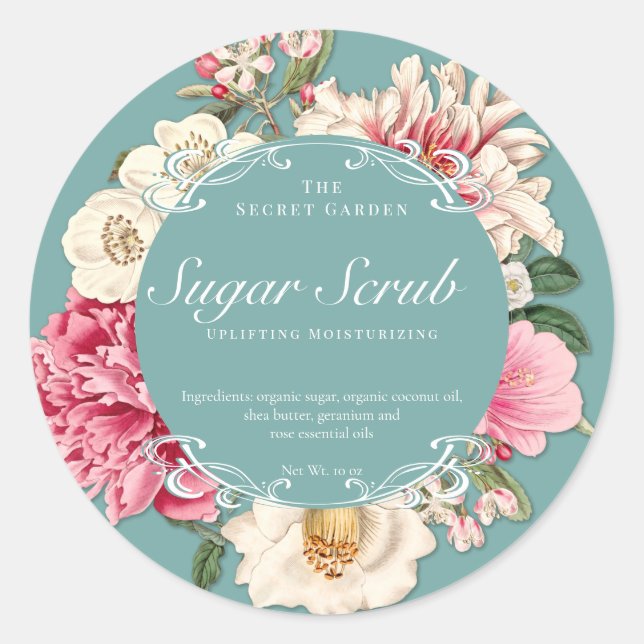 Étiquette d'emballage de produits de beauté floral (Devant)