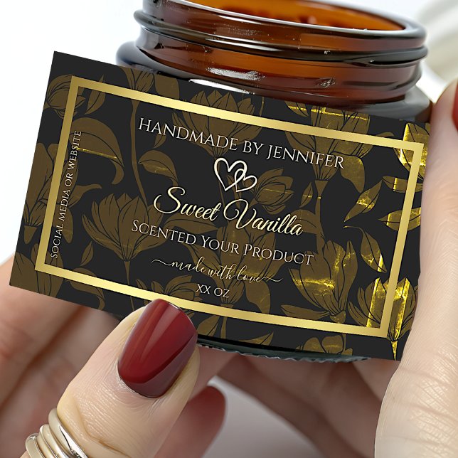 Étiquette d'emballage de produits floraux de Glam  (Créateur téléchargé)