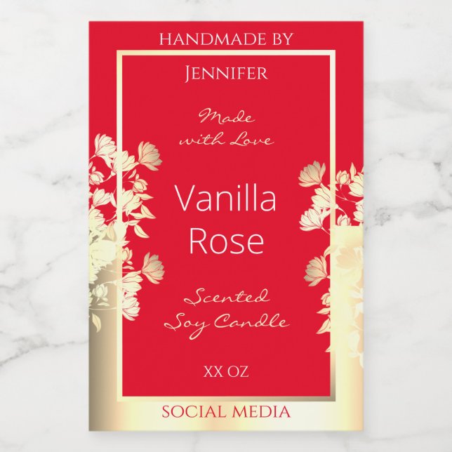 Étiquette d'emballage de produits floraux Modèle r (Étiquettes simples)