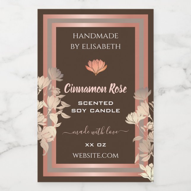 Étiquette d'emballage de produits florissants Rose (Étiquettes simples)