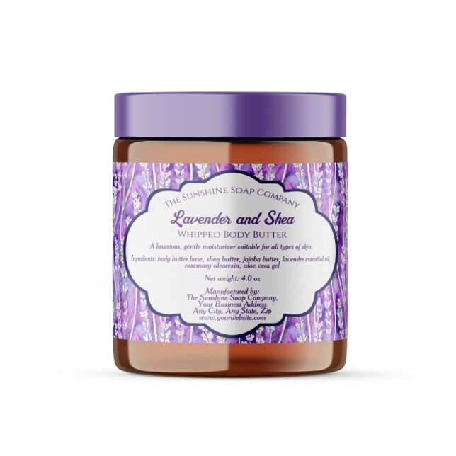 Étiquette d'emballage de savon de lavande violet (Créateur téléchargé)