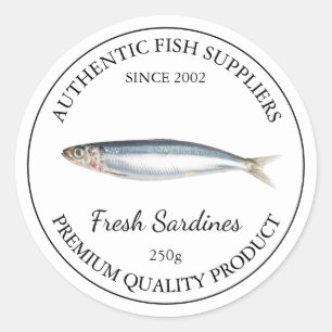 Étiquette d'emballage des sardines fraîches