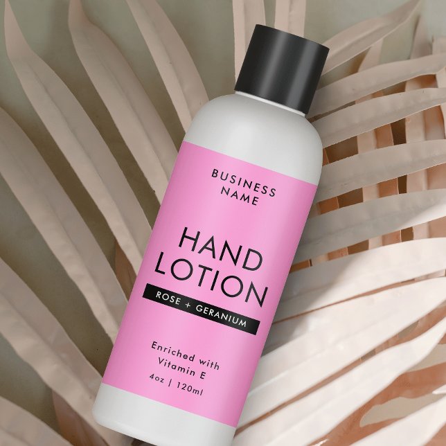 Étiquette d'enrobage de bouteille cosmétique moder (Modern Pink 4 OZ Cosmetic Bottle Wrapper Label *Verify size to ensure a good fit*)