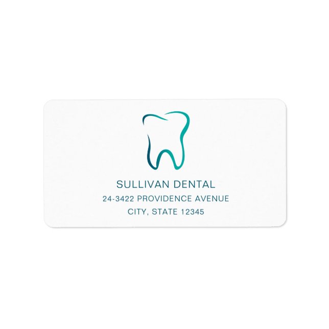 Étiquette Dentaire dentaire Dentistrie Image Médicale Adress (Devant)