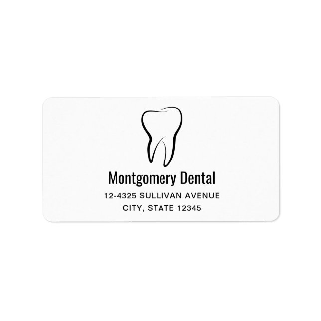 Étiquette Dental Dentistry Clinique Adresse Médicale (Devant)
