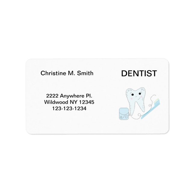 Étiquette Dentiste (Devant)