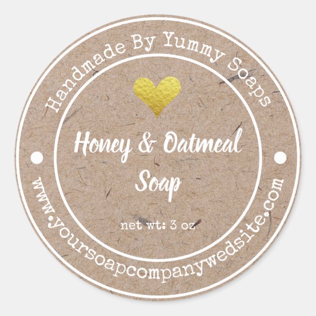 Étiquette d'entreprise de savon artisanal rustique (Devant)