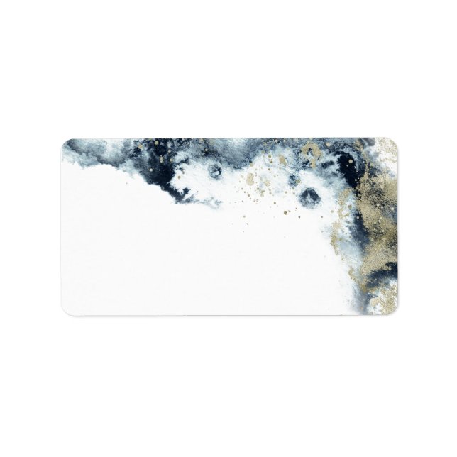étiquette d'enveloppe minimaliste des vagues aquar (Devant)
