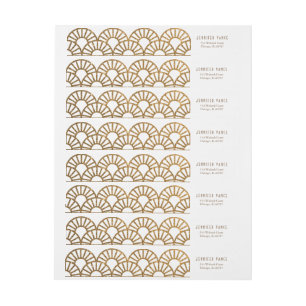 Étiquette d'enveloppes de ventilateur Gold Art Déc