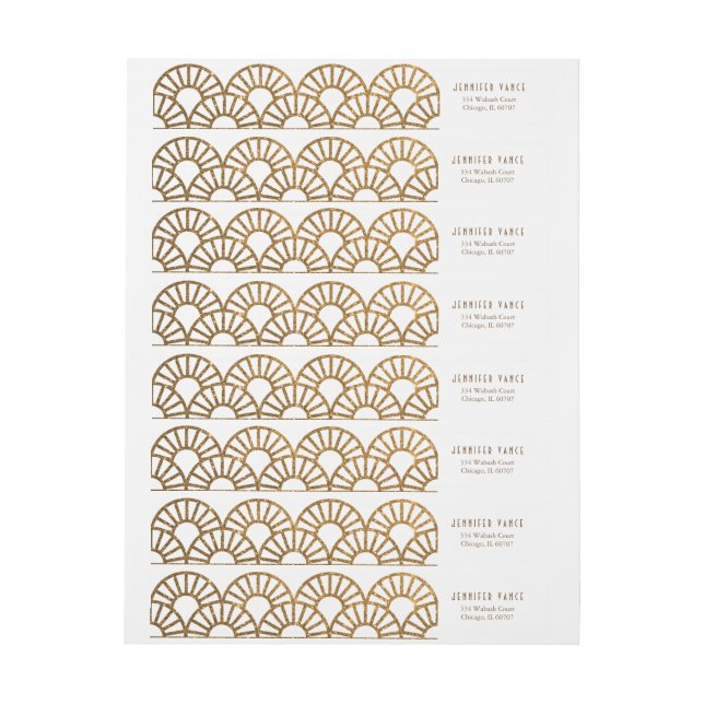 Étiquette d'enveloppes de ventilateur Gold Art Déc (Feuille)