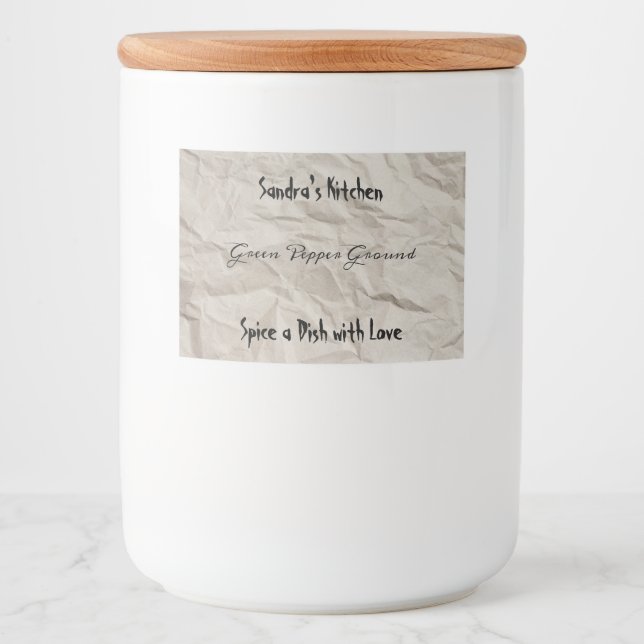 Étiquette d'épices pour papier Vintage Jar (Devant)