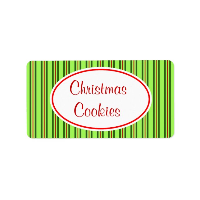 Étiquette des cookies de Noël (Devant)