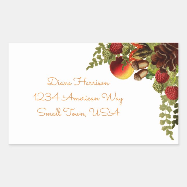 Étiquette des fruits d'automne (Devant)