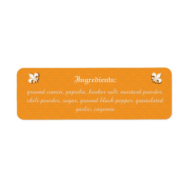 Étiquette des ingrédients du fournisseur du marché (Devant)