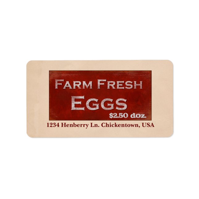 Étiquette des oeufs frais de ferme (Devant)