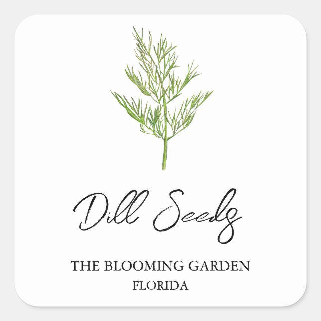 Étiquette des semences de Dill (Devant)