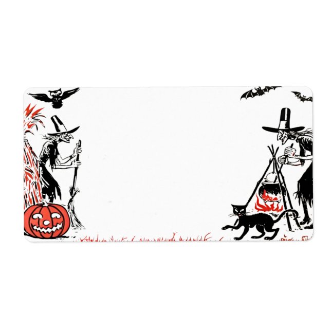 Étiquette des sorcières d'Halloween (Devant)