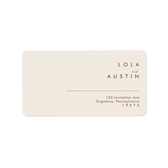 Étiquette Désert simple | Natural White Wedding RSVP Adresse (Devant)