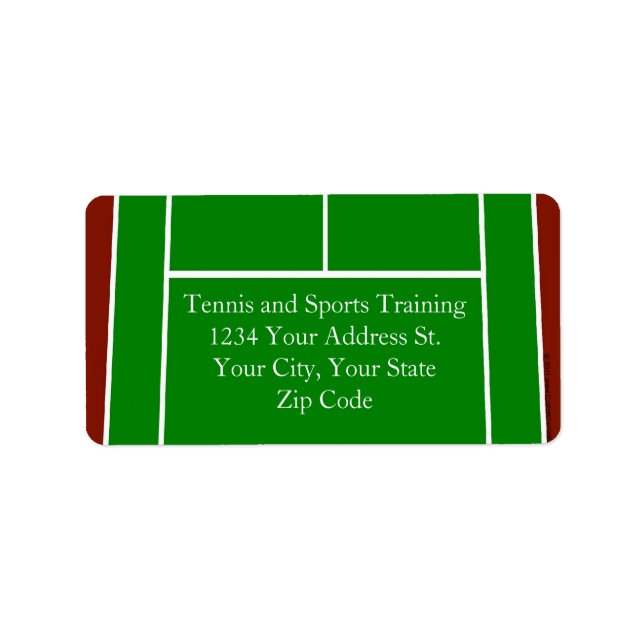 Étiquette Design de court de tennis vert (Devant)