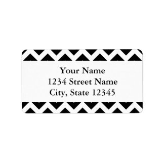Étiquette Design moderne grand noir Chevron avec texte perso