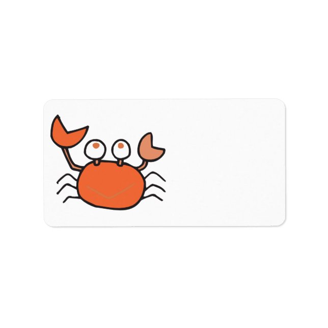 Étiquette dessin animé mignon de petit crabe (Devant)