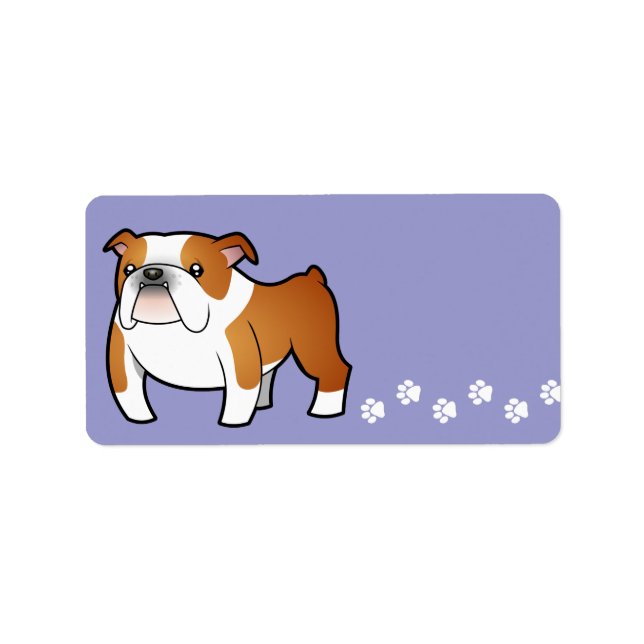 Étiquette Dessin Bulldog (Devant)