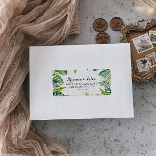 Étiquette Destination Tropical Green Wedding Adresse RSVP