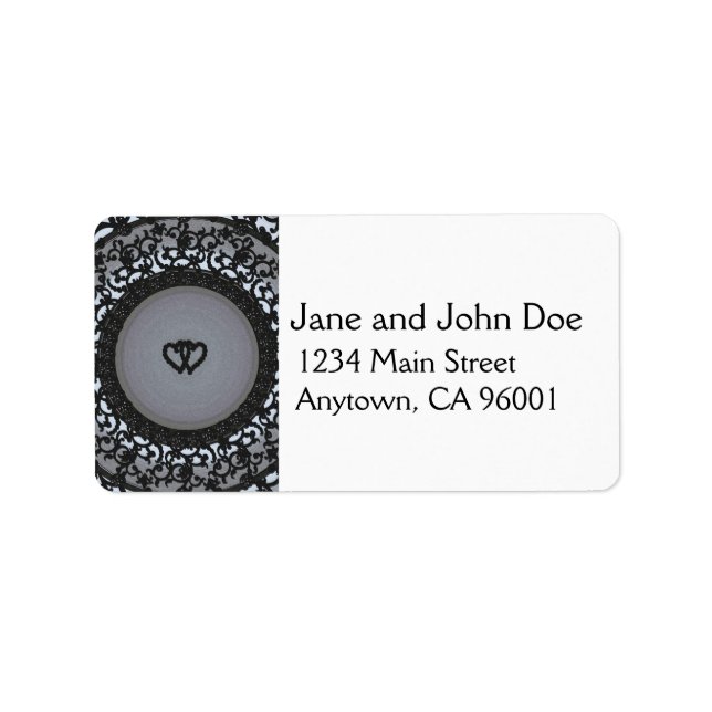 Étiquette Deux Coeurs - Séquin Noir (Devant)